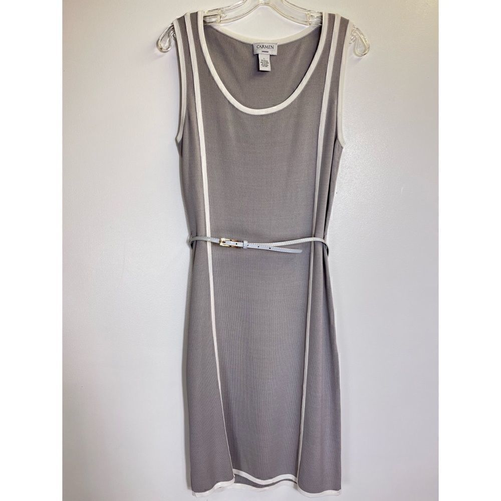 Carmen Marc Valvo Gray Dress Size Large